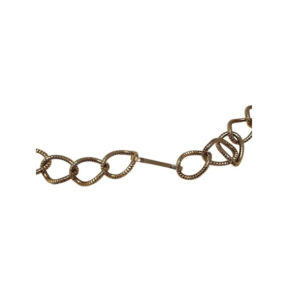 #7635 Lightweight Gold Tone Chain Link Belt 36 inch Adjustable